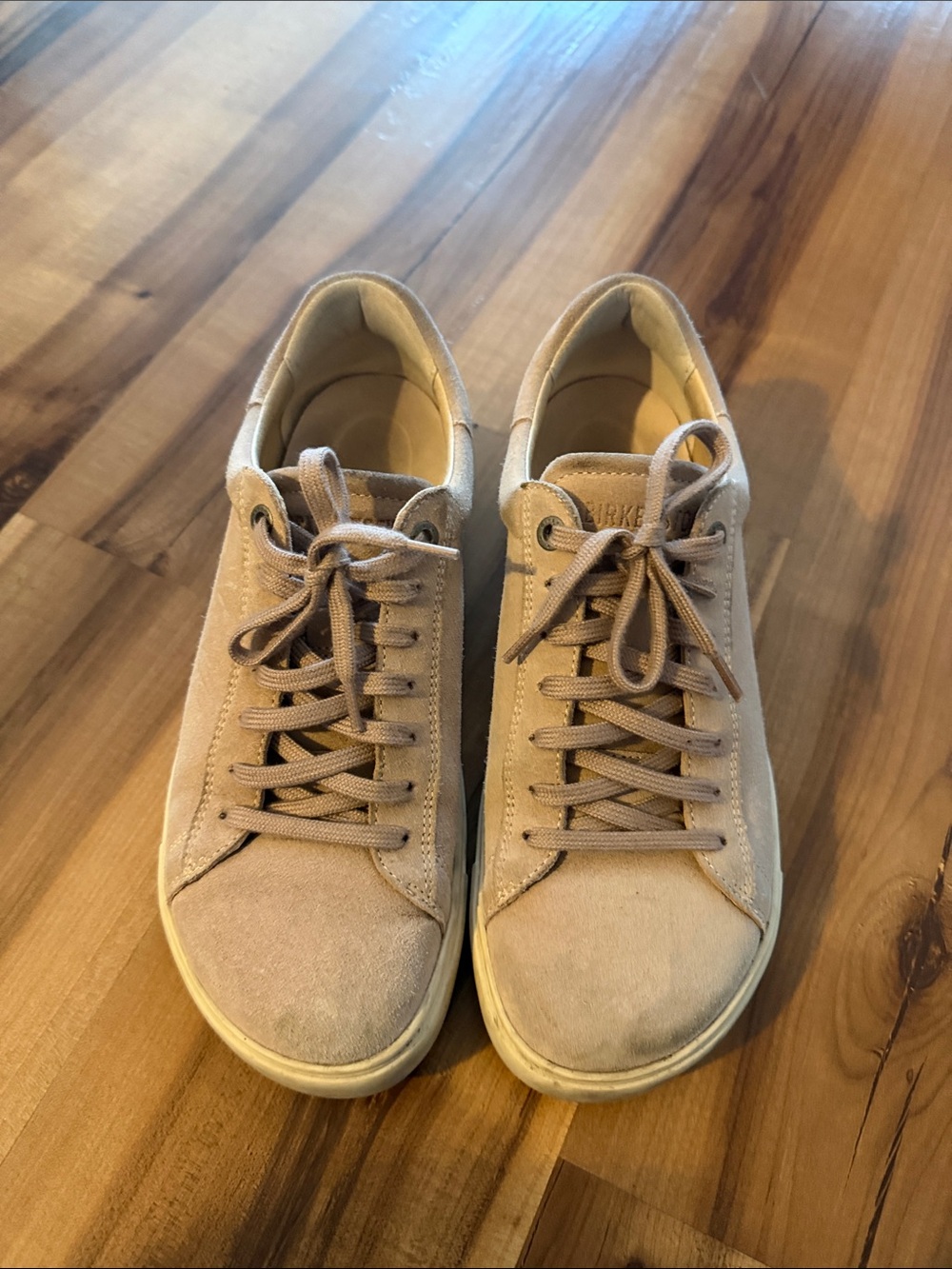 Birkenstock Beige Suede Lace-Up Sneakers